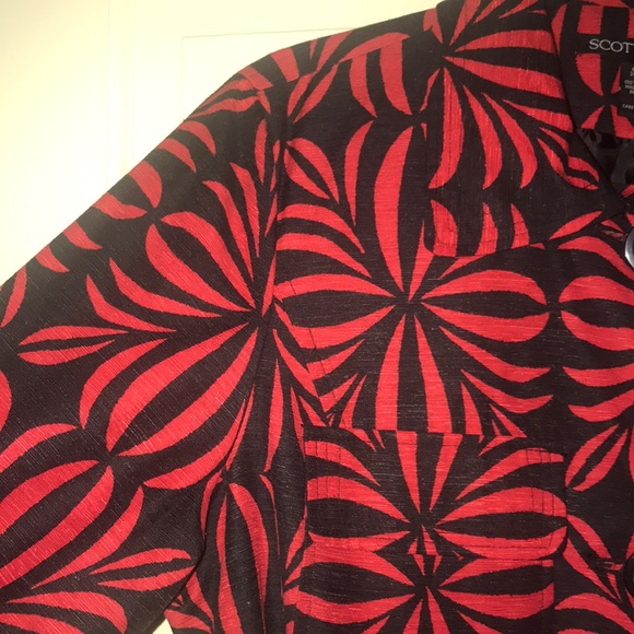 ❤️Long button down cardigan jacket L red black - Picture 5 of 8